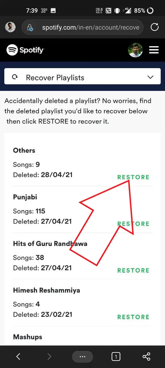 Recover Deleted Playlists on Spotify