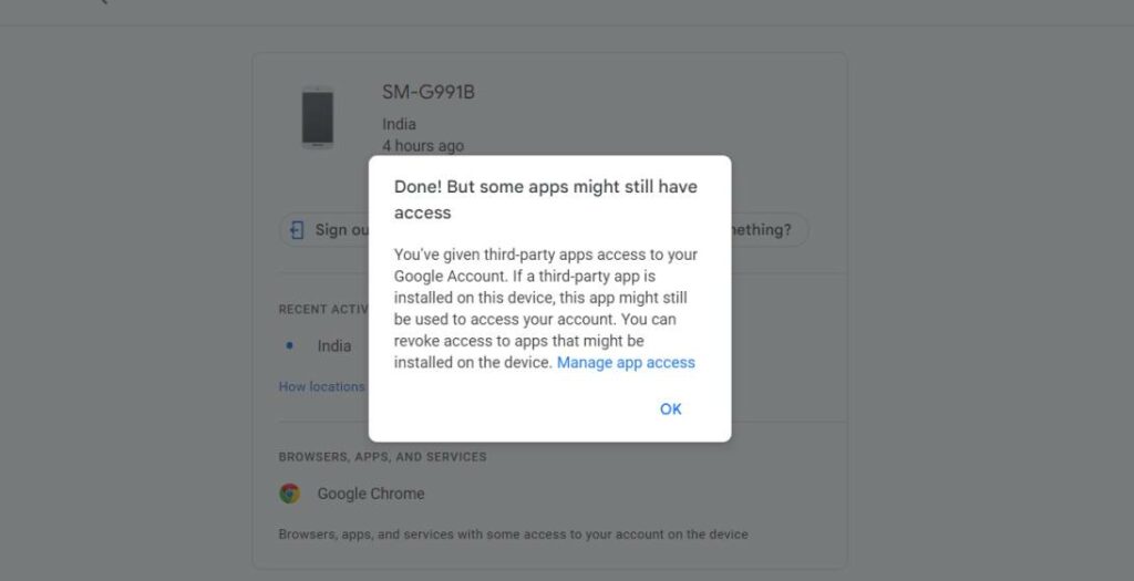 log out Google account android