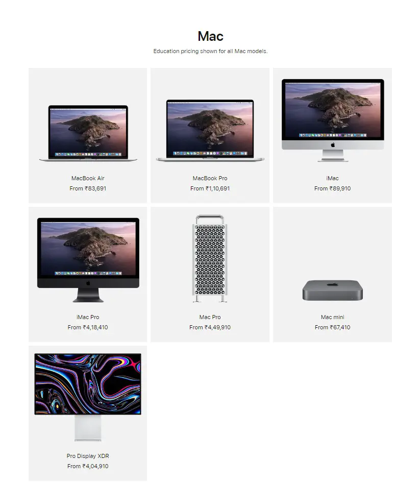 Apple Student Education Preise Mac, Macbook