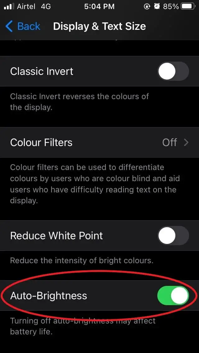 Stop iPhone Screen from Dimming Automatically