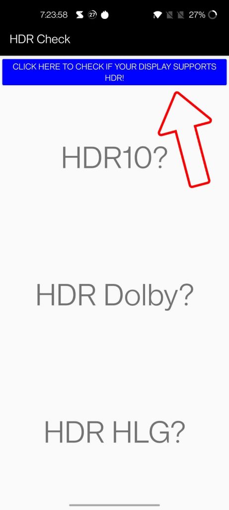 Check HDR support on phone