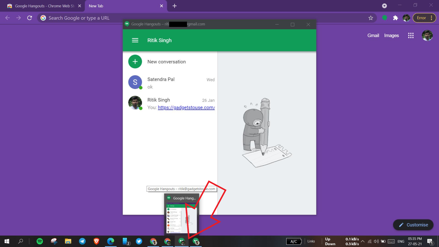 Use Multiple Hangouts Account on Chrome PC