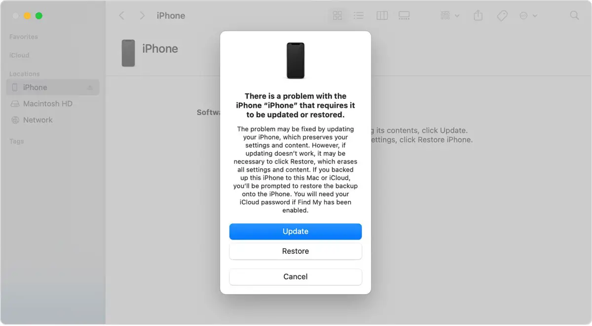 iTunes Restore to Fix iPhone Shows Apple Logo and Turns Off