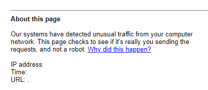 What is Google Unusual Traffic Error?