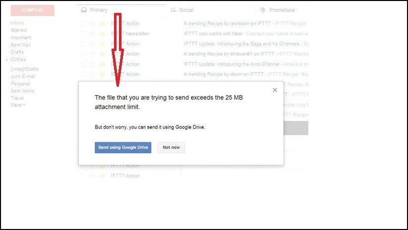 gmail attachment settings not finding attachmentas