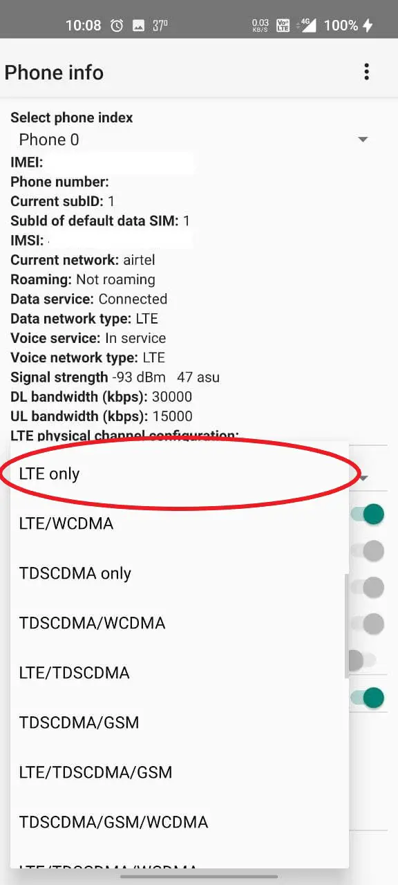 Lock to LTE Only- Mobile Data Not Working