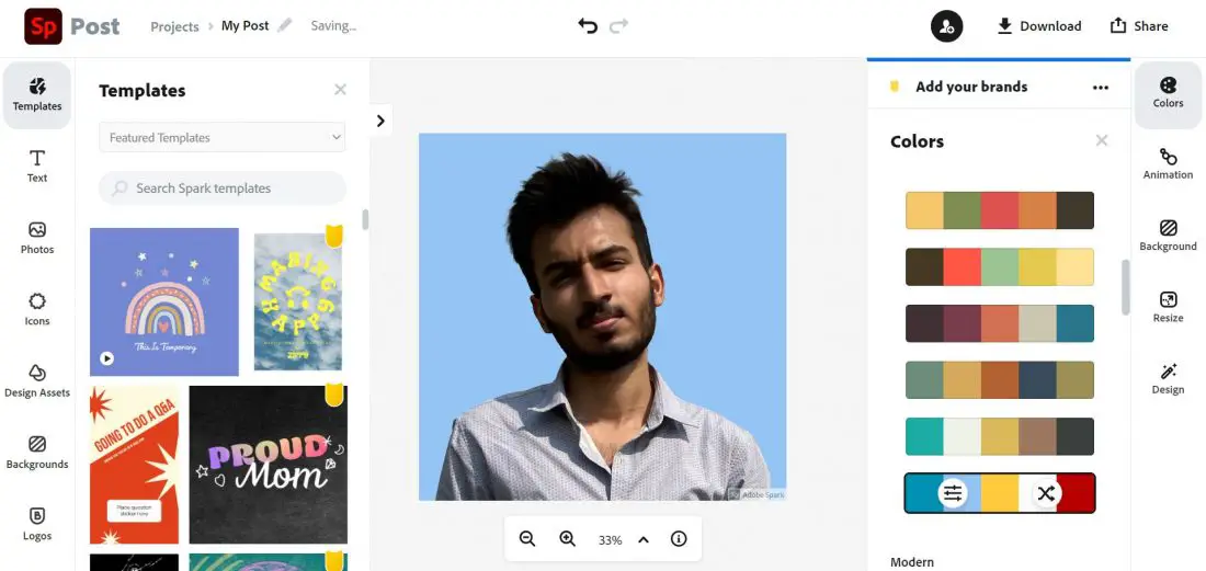 Adobe Spark- Create Professional Profile Picture Free
