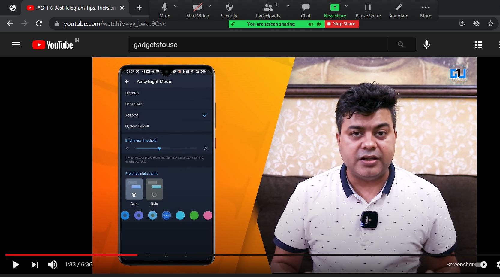 Share YouTube Video in Zoom Meeting