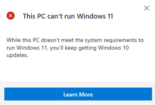 Dieser PC kann Windows 11 nicht ausführen