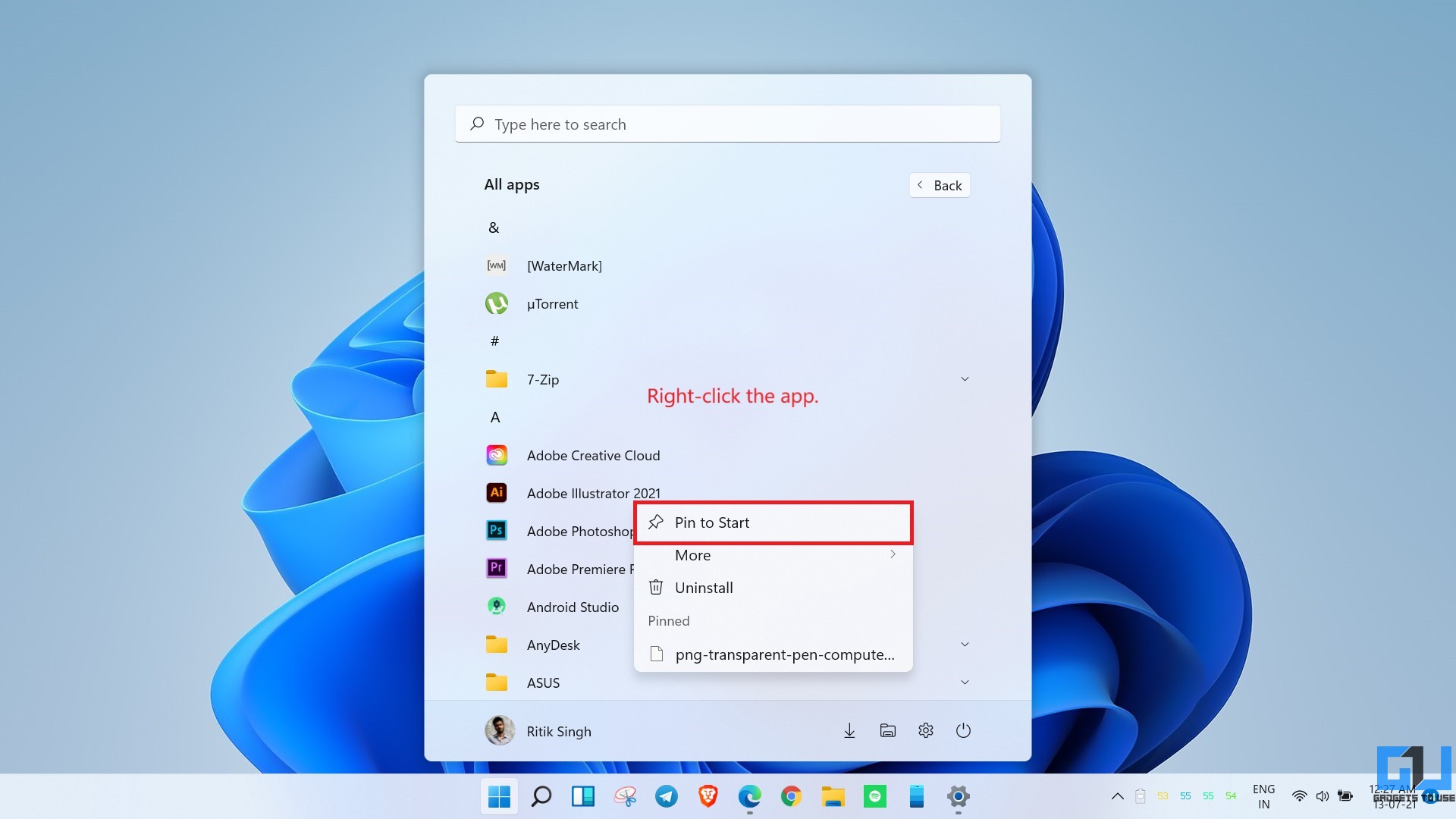 Pin New Apps & Folders in Windows 11 Start Menu
