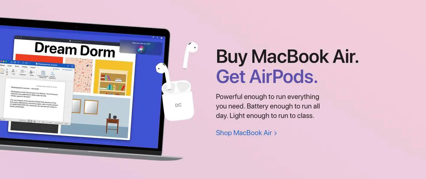 Get Free AirPods with Apple MacBook