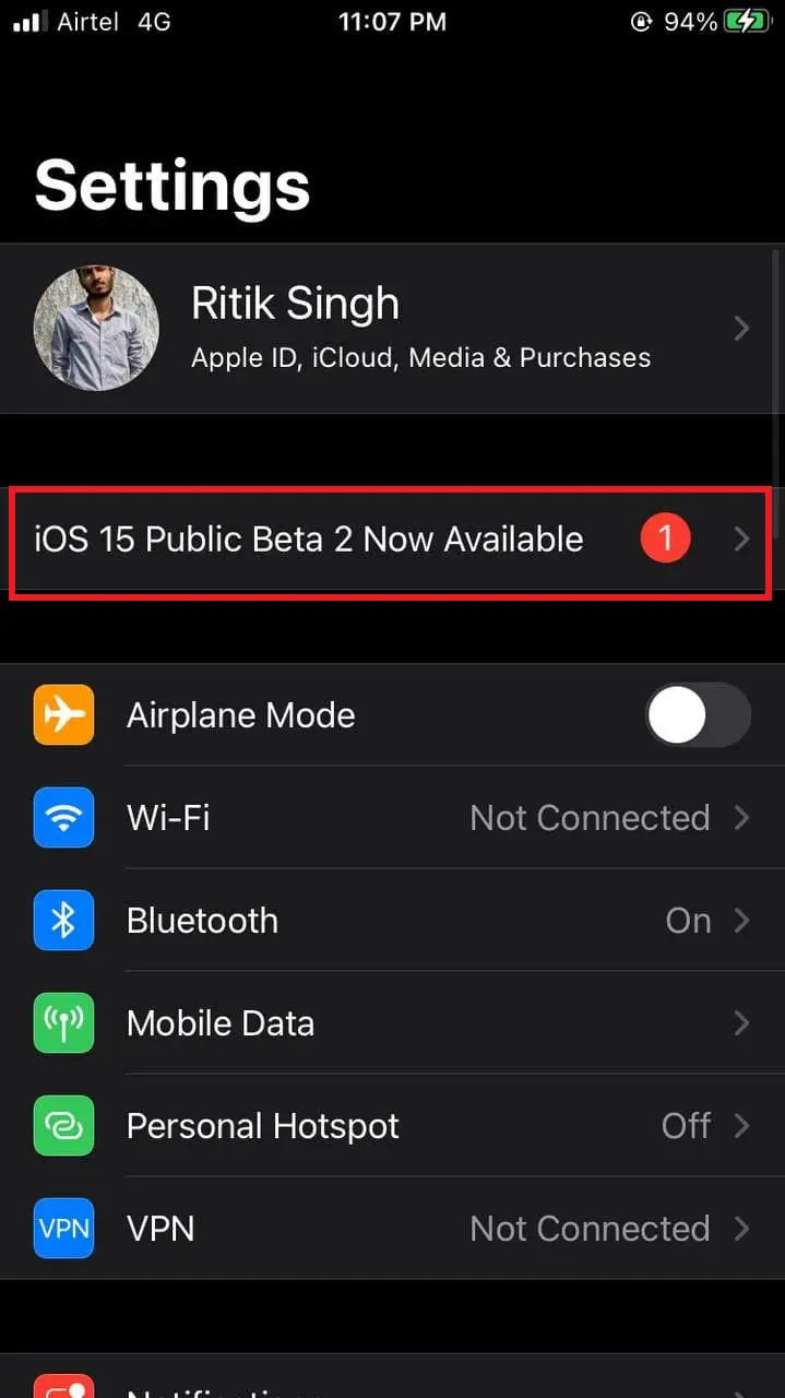 Install iOS 15 Public Beta on iPhone