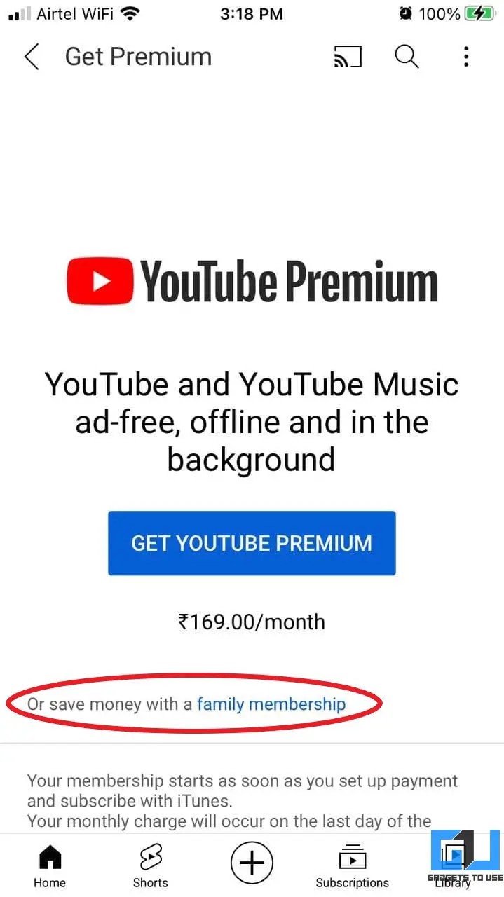 YouTube Premium Family Plan Subscription is Unavailable in India