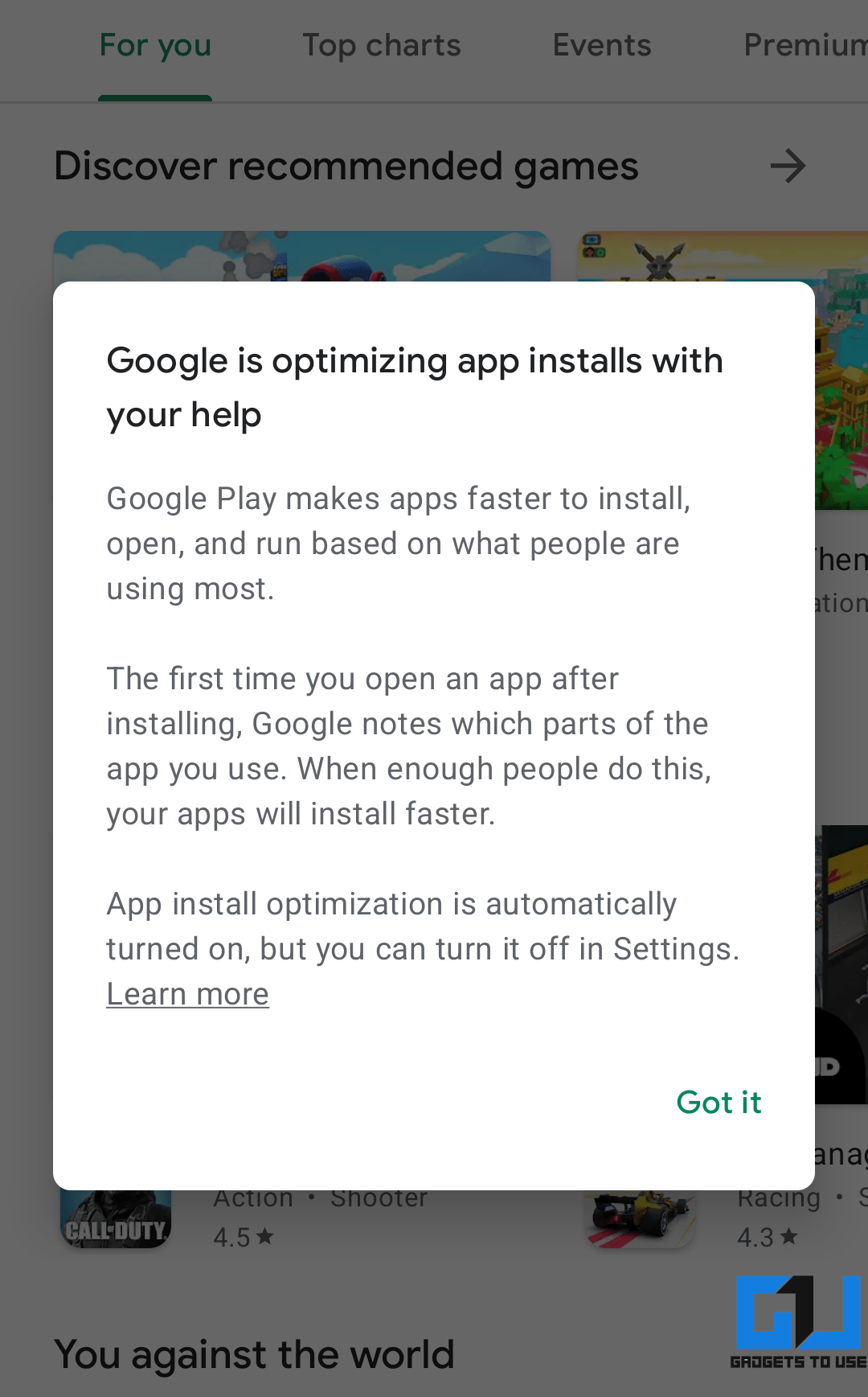 App Install Optimization in Google Play Store