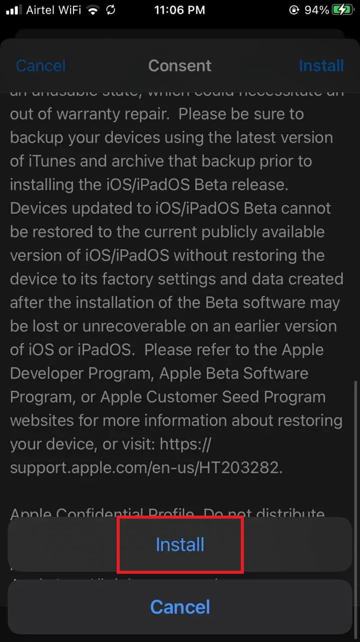 Install iOS 15 Public Beta