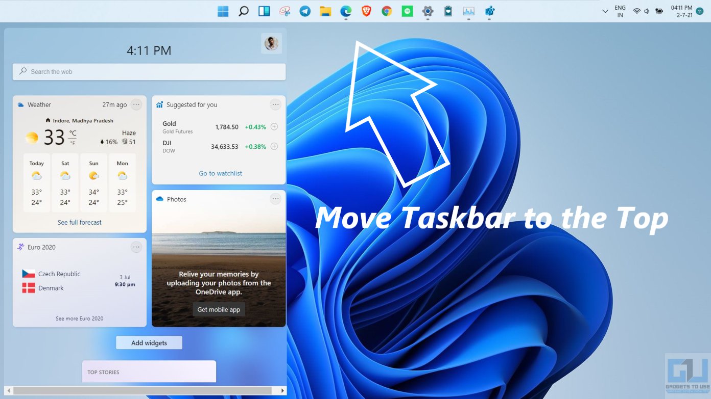 How to Move Taskbar to the Top on Windows 11
