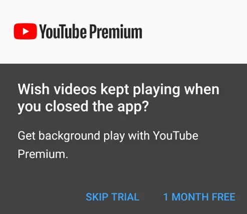 YouTube Background Play