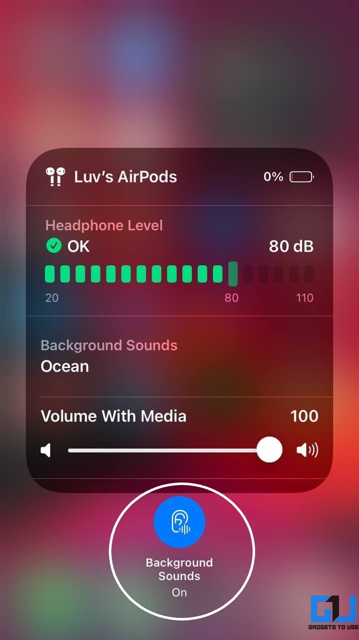 Background Sounds in iOS Control Center