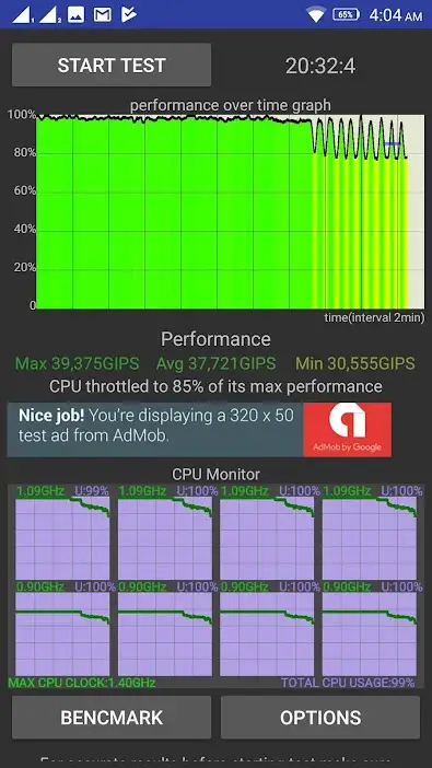 CPU Throttle Benchmark for Android