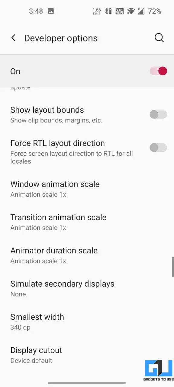 Enlarge Android Display Width DPI