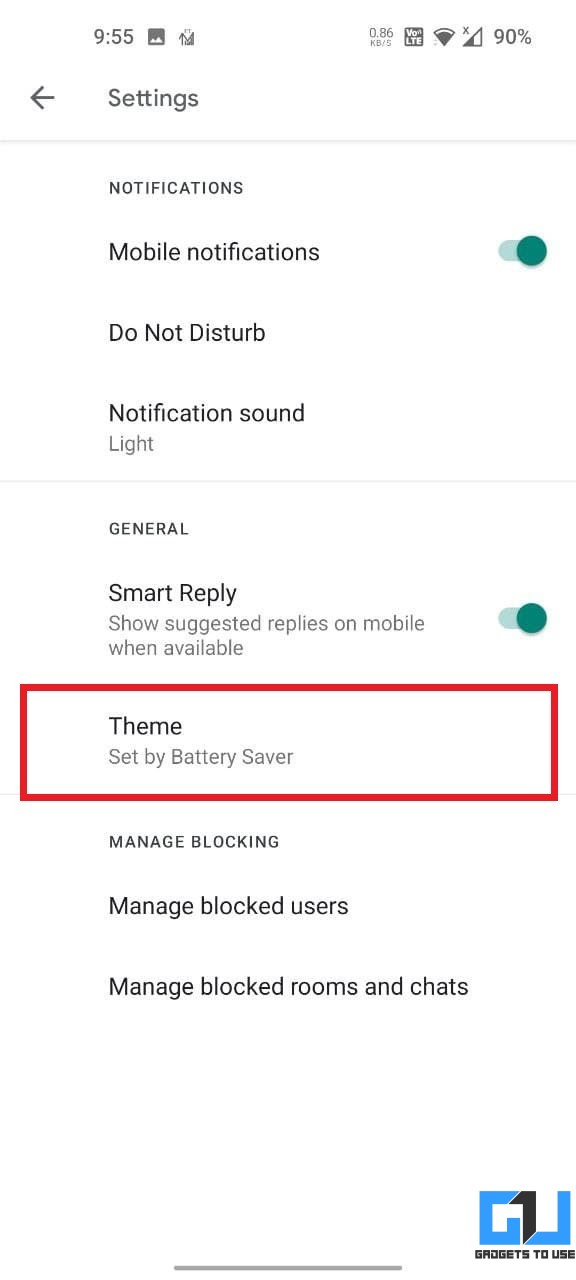 Turn On Dark Mode in Google Chat App