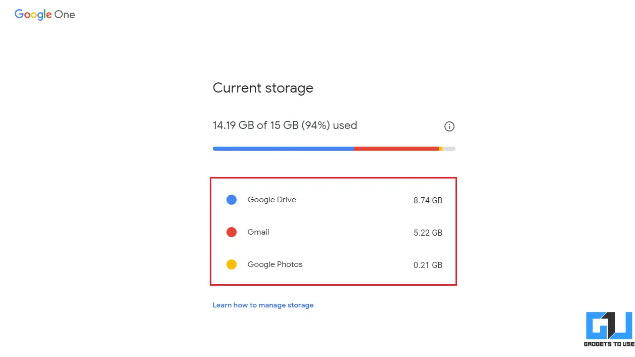 Google Storage Stats