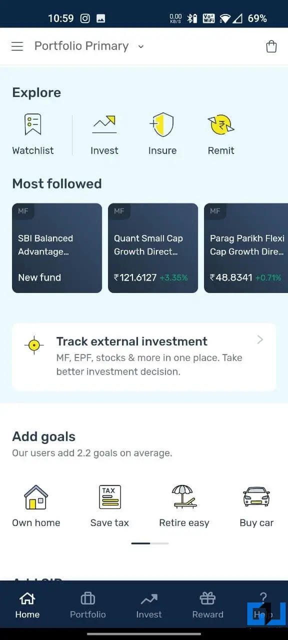 Kuvera- Best Direct Mutual Fund Apps in India