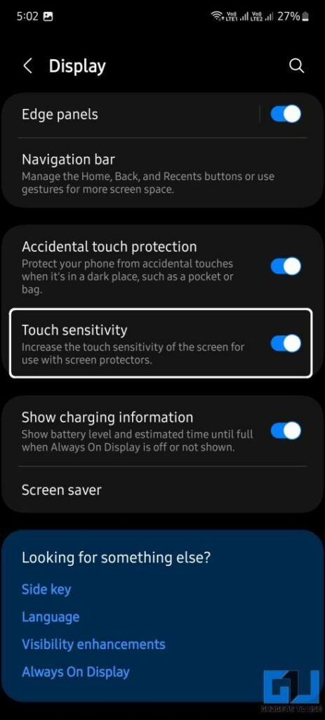 change touch sensitivity on Android