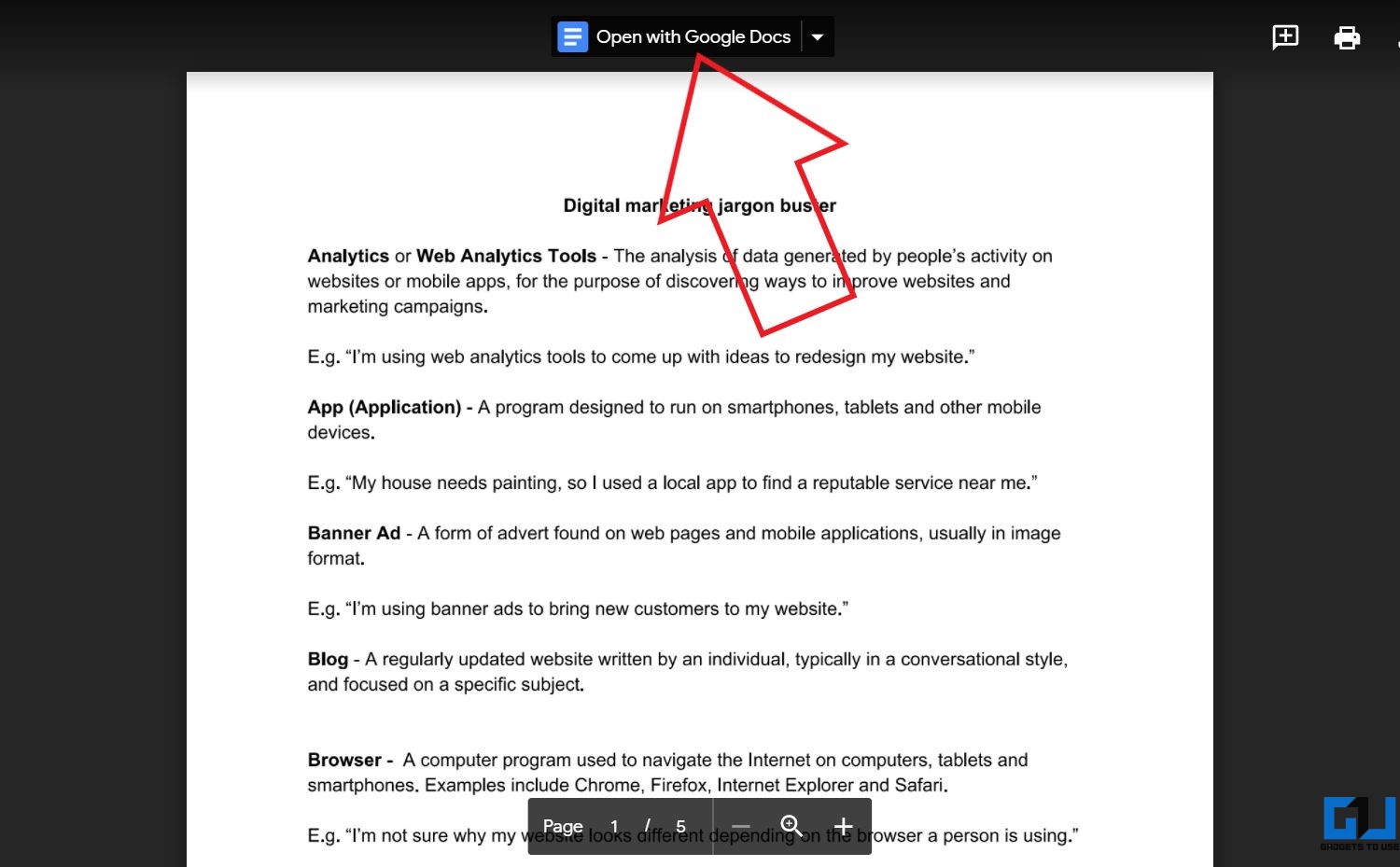 Konvertieren von PDF in Google Docs mit Google Docs