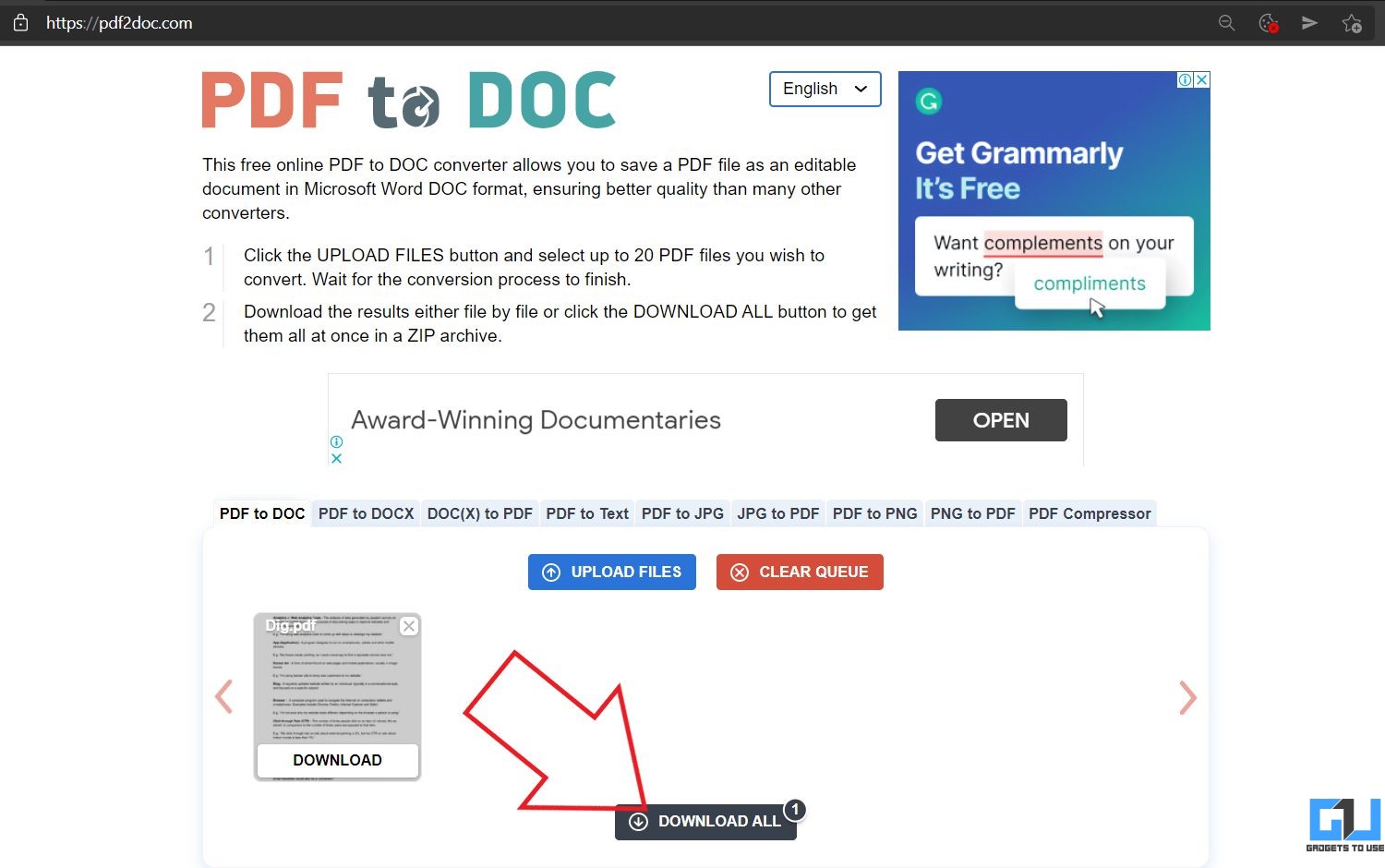 PDF zu Doc Online