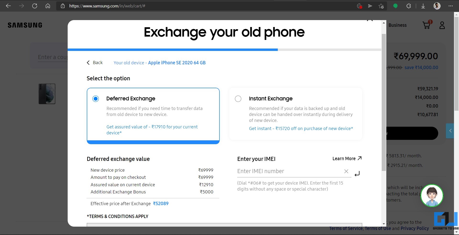 Tauschen oder verkaufen Sie Ihr iPhone oder Android-Telefon in Indien mit Samsung Exchange