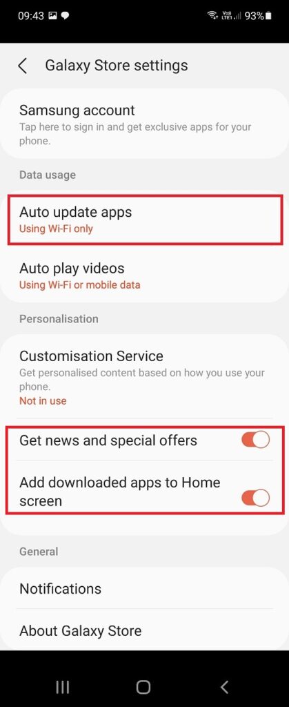 How to Stop Galaxy Store Notifications, Updating Apps Automatically