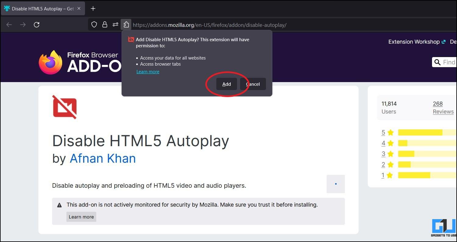 Turn Off Autoplay for videos in Firefox