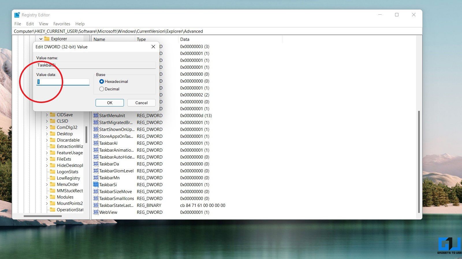 Change Windows 11 Taskbar & Icon Size Using Registry Edit