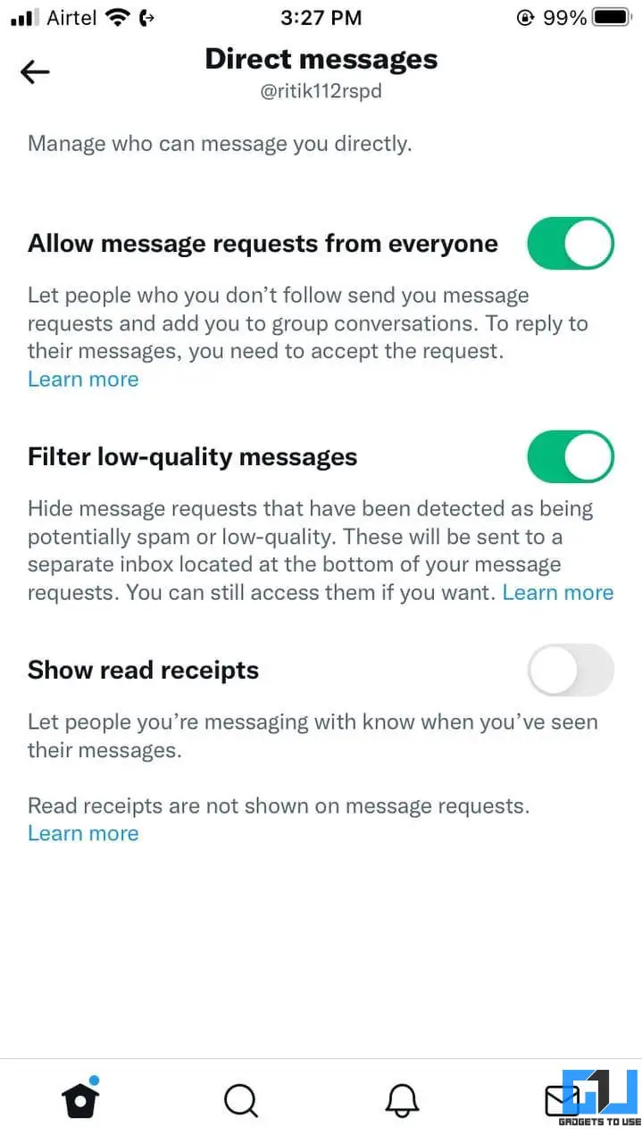 Disable Read Receipts on Twitter iOS App