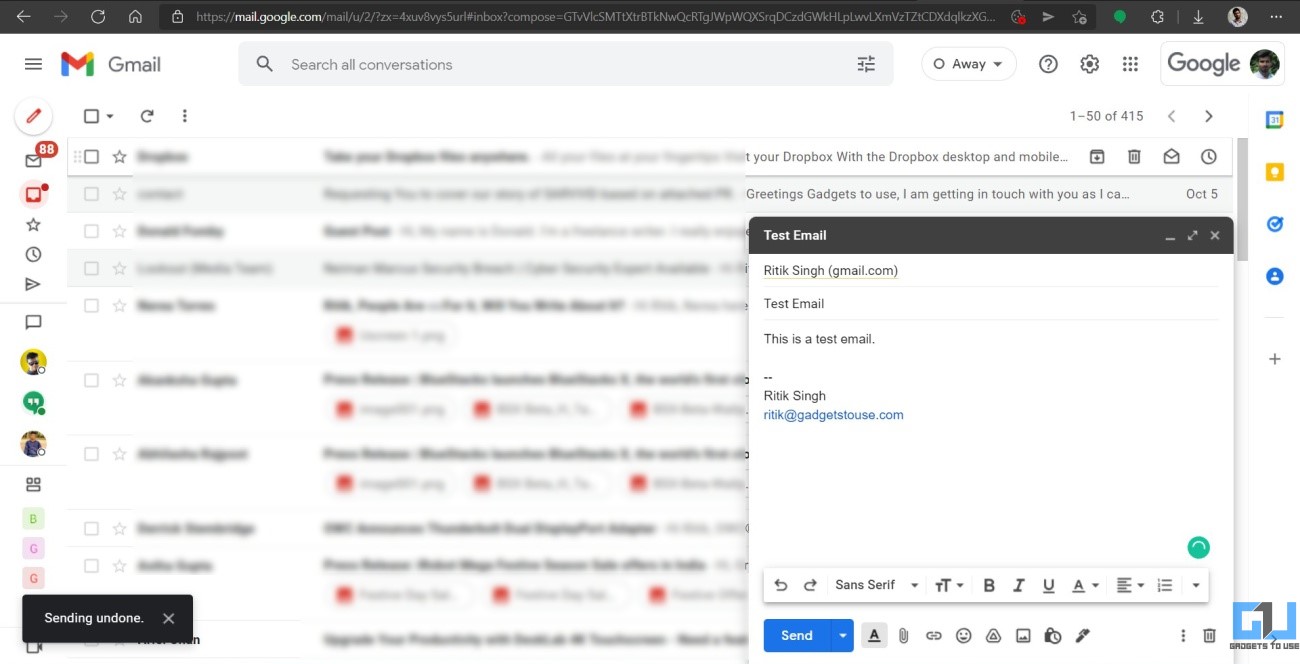 Unsend or Recall an Email in Gmail