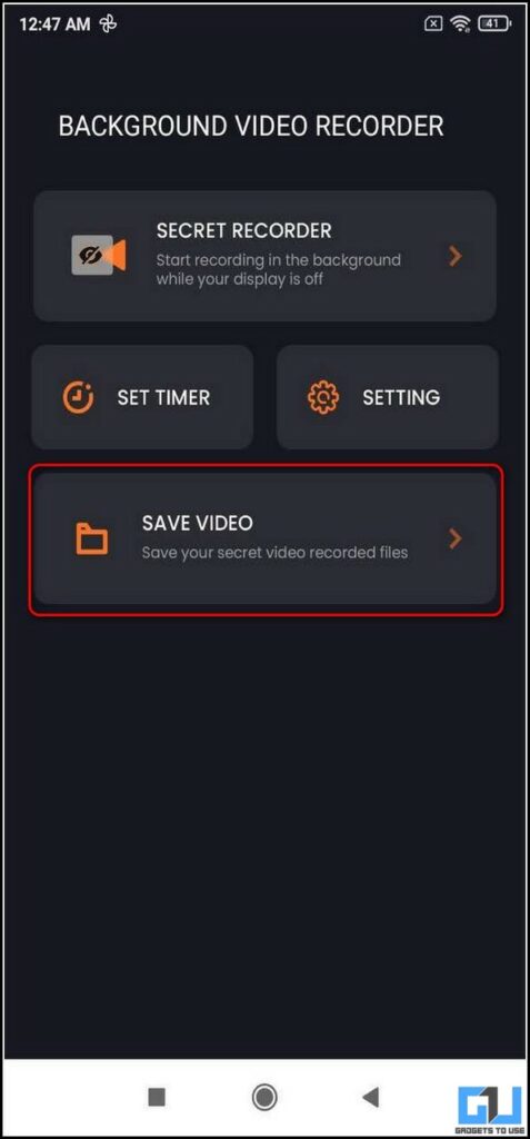 Record Video with screen off