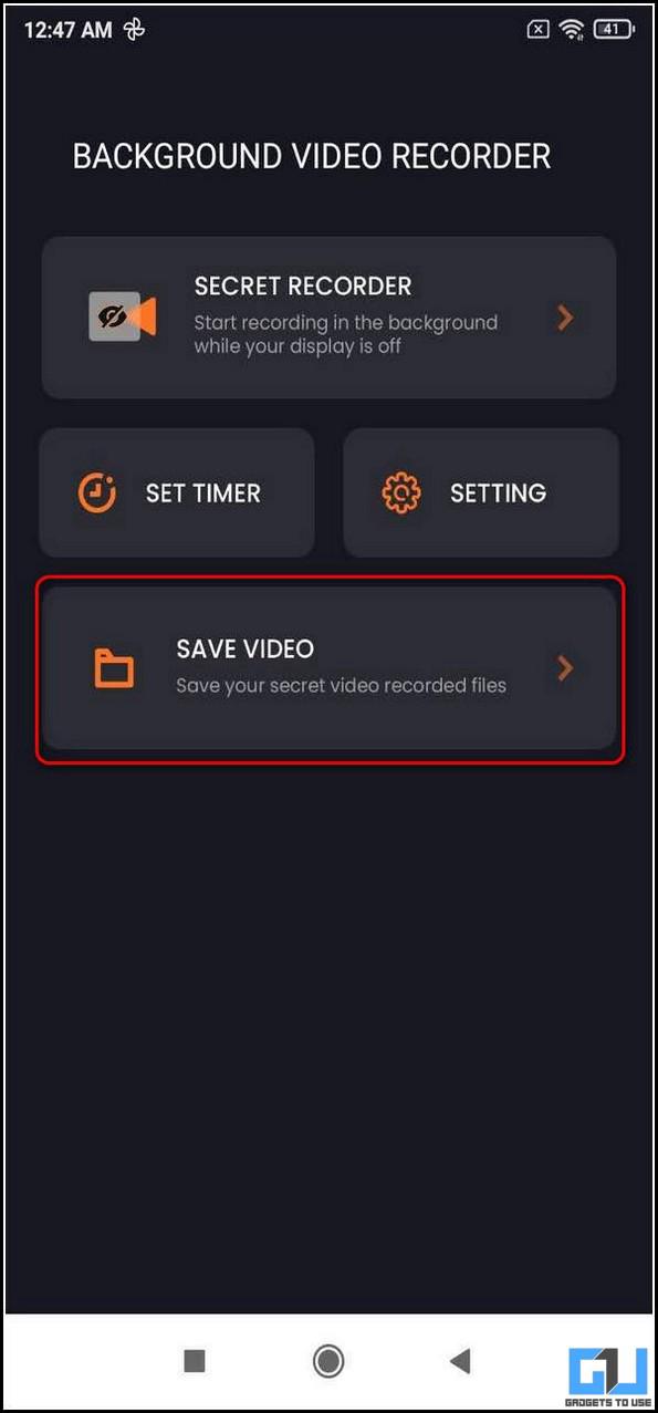 Record Video with screen off