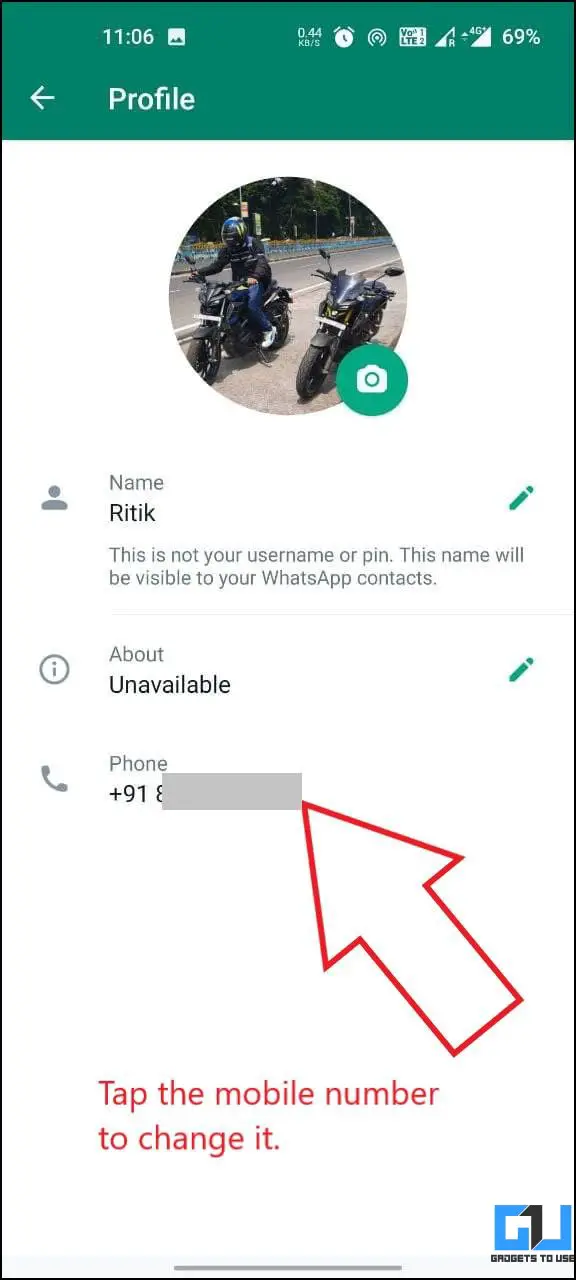 Change Number on WhatsApp on Android