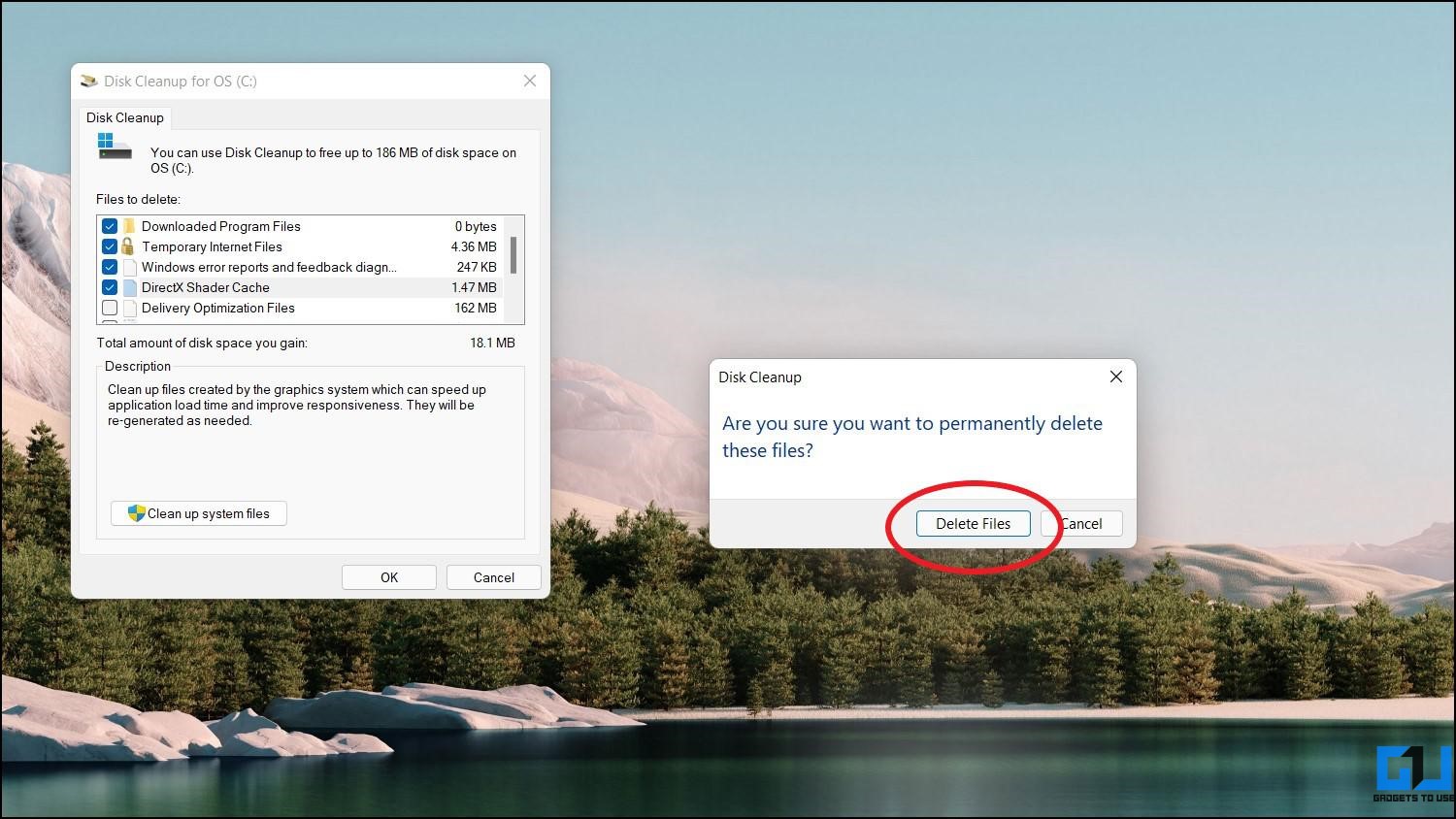 Löschen Sie Junk-Dateien mit der Datenträgerbereinigung unter Windows 11