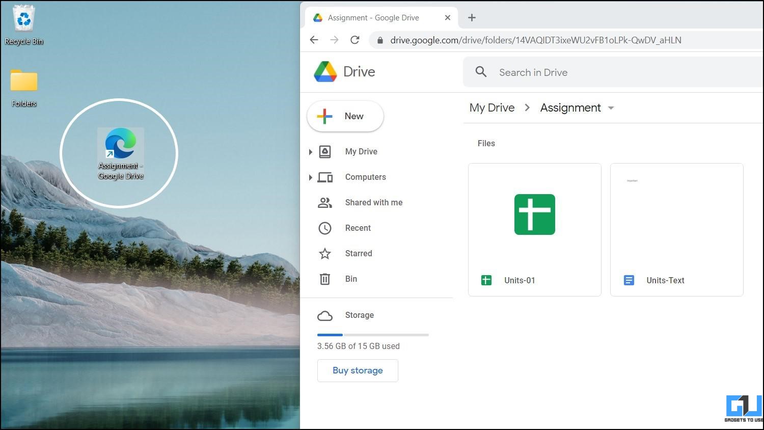Google Drive File Shortcut on Desktop