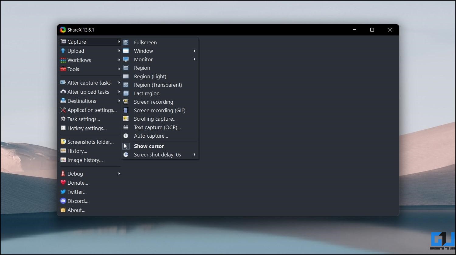 ShareX Screenshot Tool for Windows 11