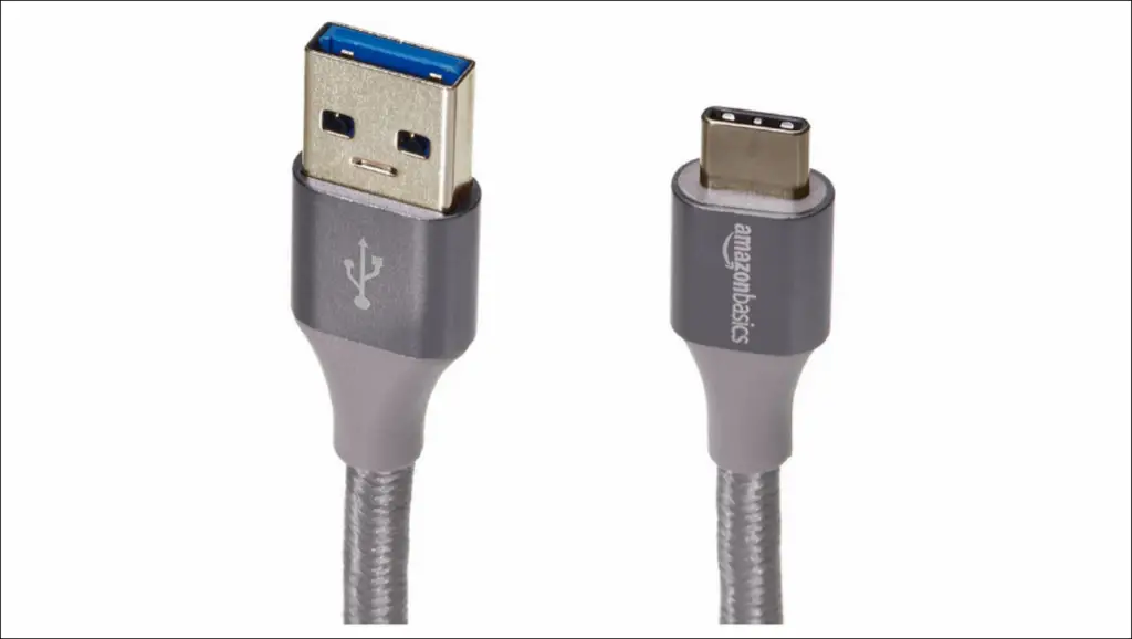 USB A to USB C fast charging cable from Amazon Basics