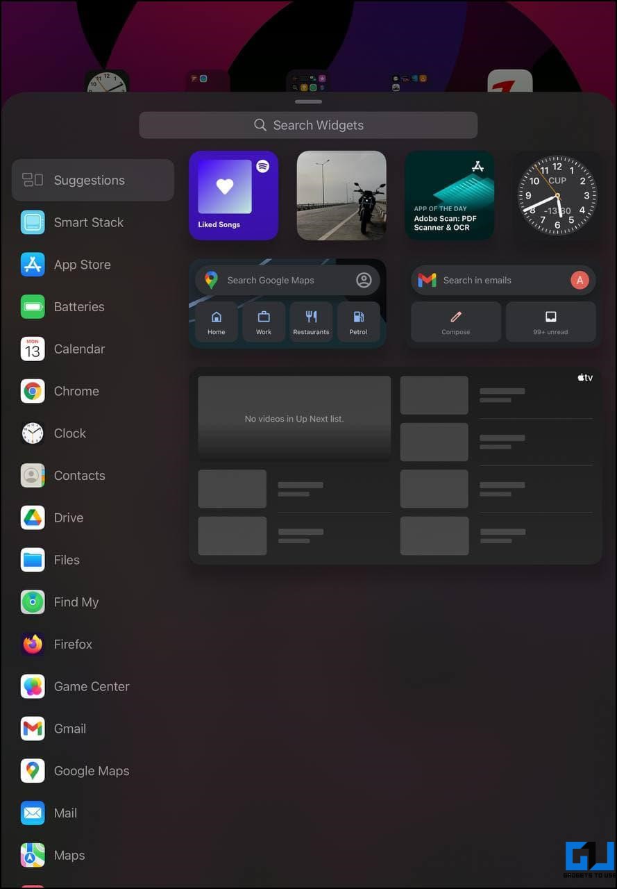 Add Widgets to iPad Home Screen