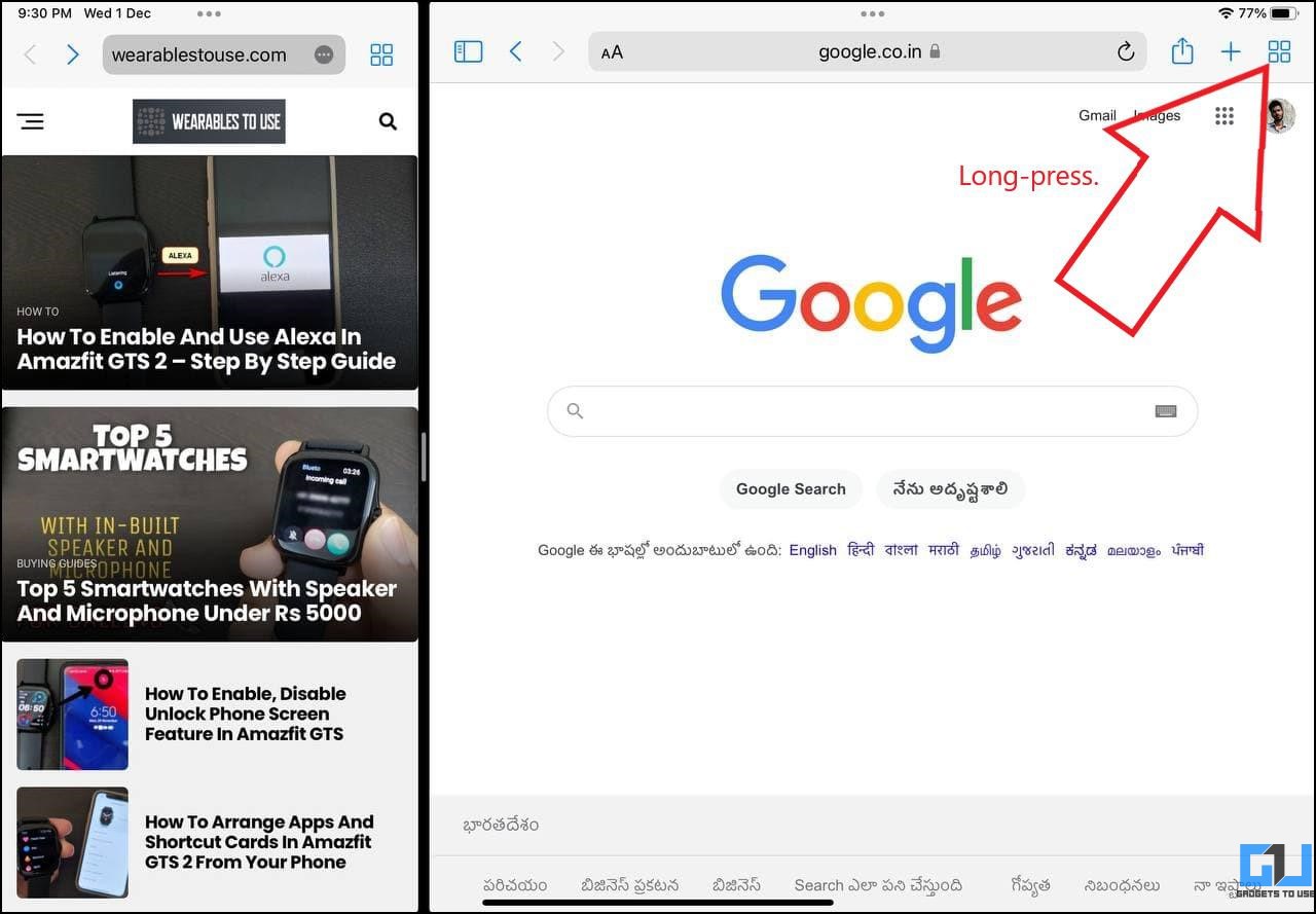 ios safari split screen