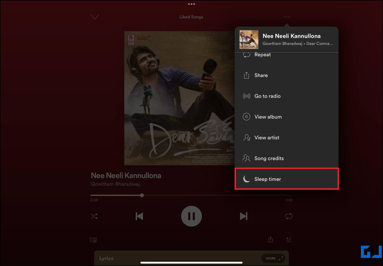Stellen Sie einen Sleep-Timer in Spotify auf dem iPad ein