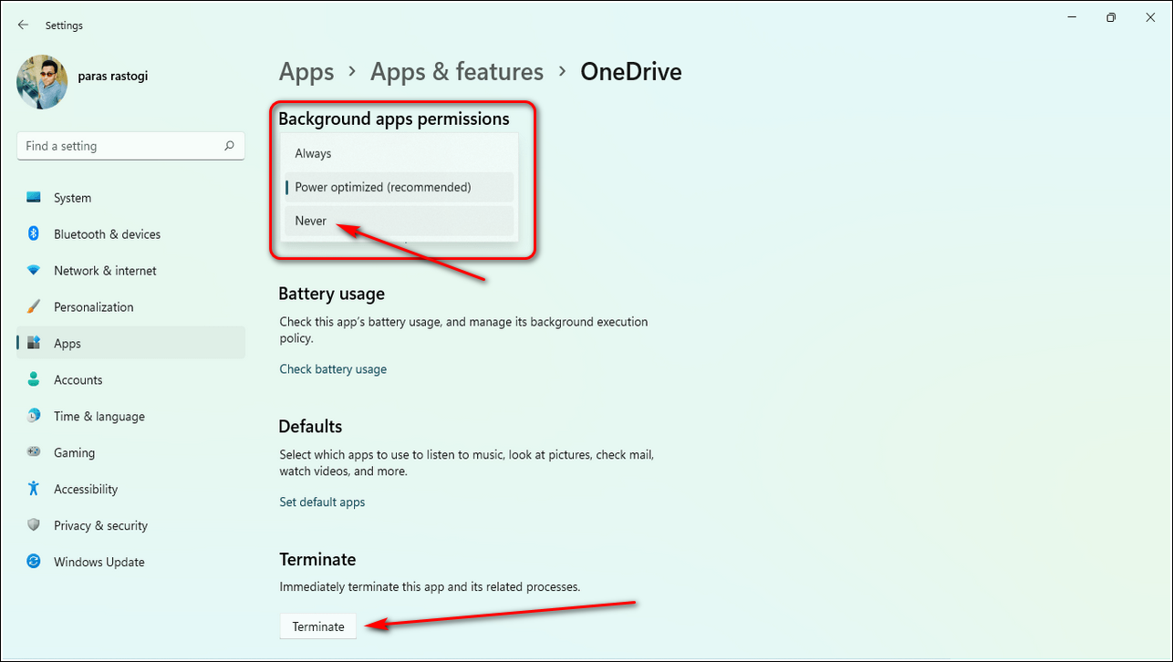 Disable Windows 11 OneDrive