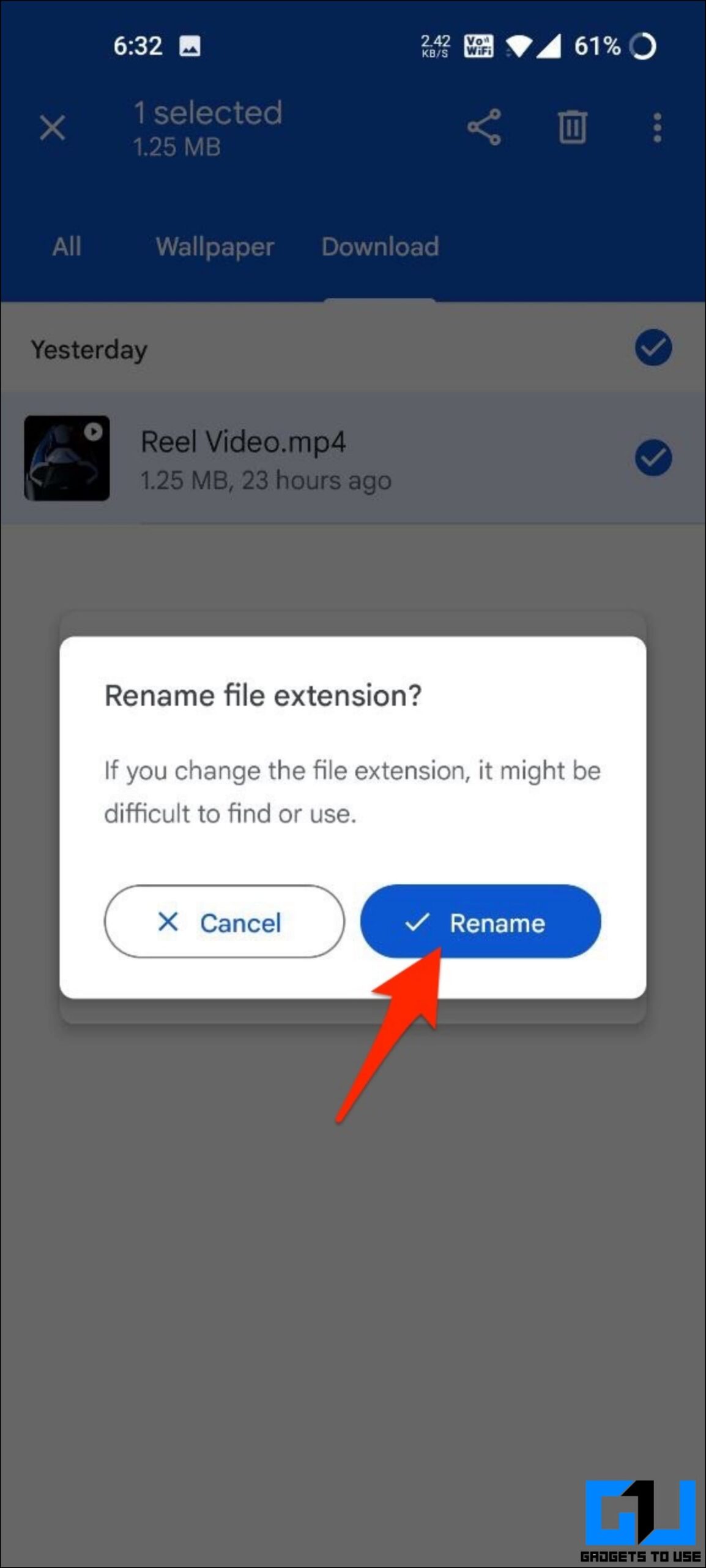 Change Reel Video Extension to MP3
