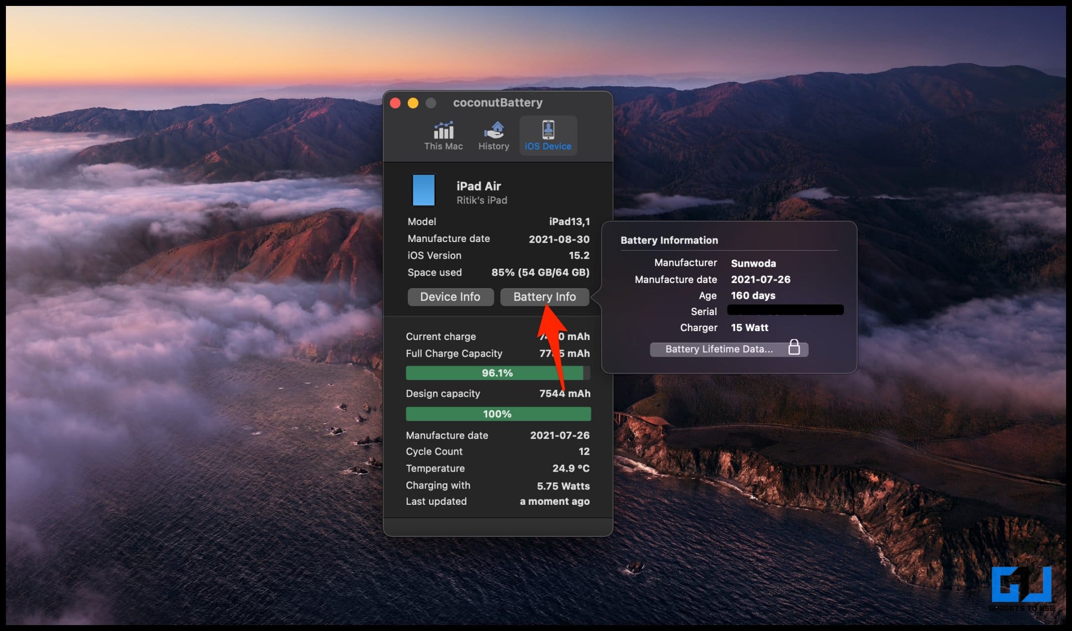 Check iPad Battery Health Using CoconutBattery