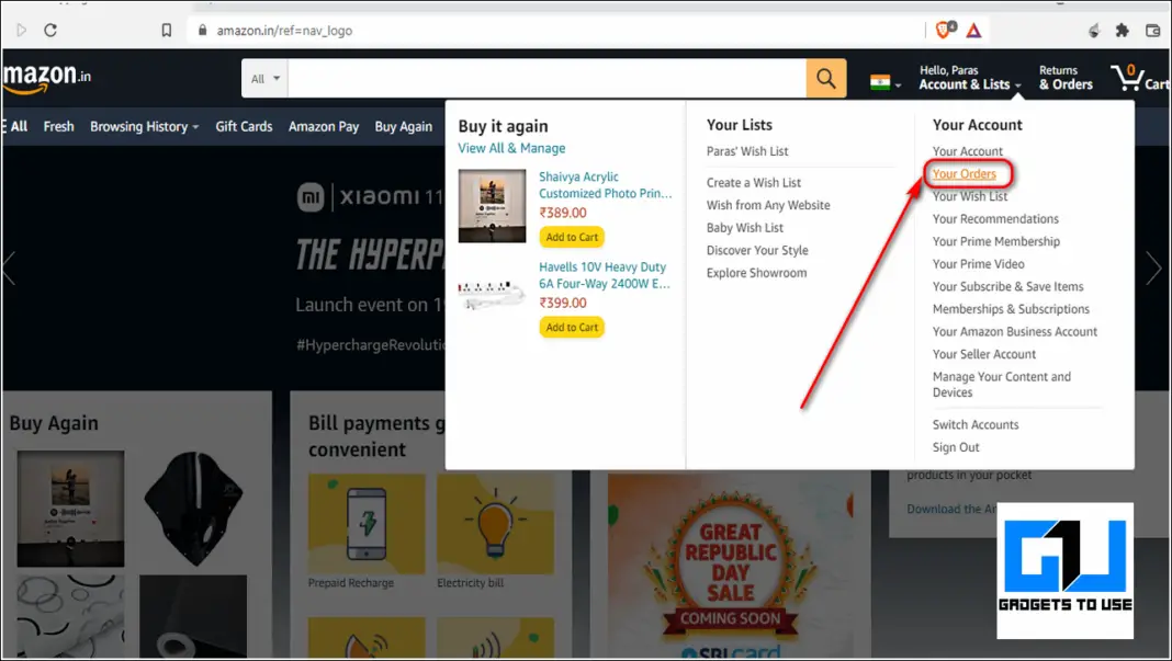[Working] How to Hide Your Order History on Amazon, Flipkart Gadgets